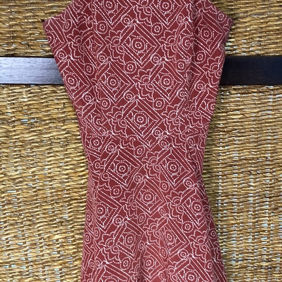 Hollister XS spaghetti strap rust colored with cream design throughout sundress - Picture 3 of 10